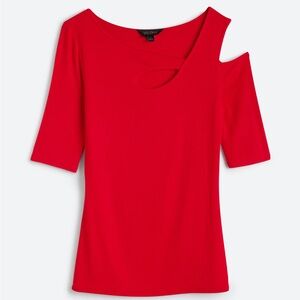 ❤️ Goldray Garima Asymmetric Knit Top – Red